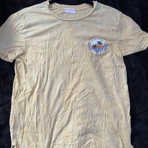 Yellow sunset logo short sleeve tee shirt